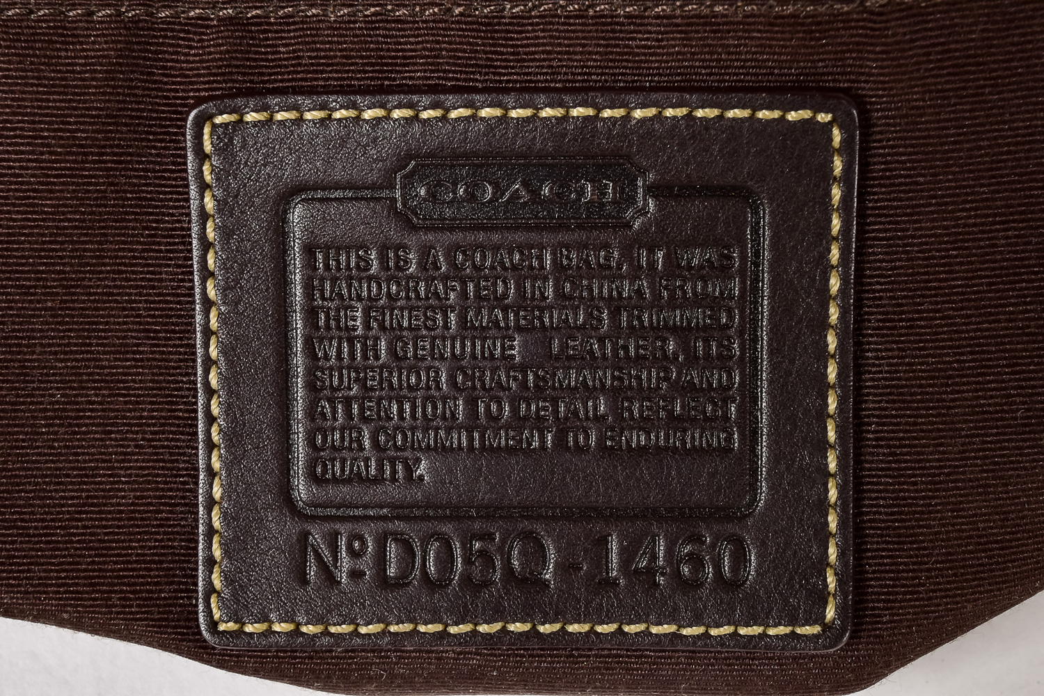 Brown Fabric and Leather Coach Bag