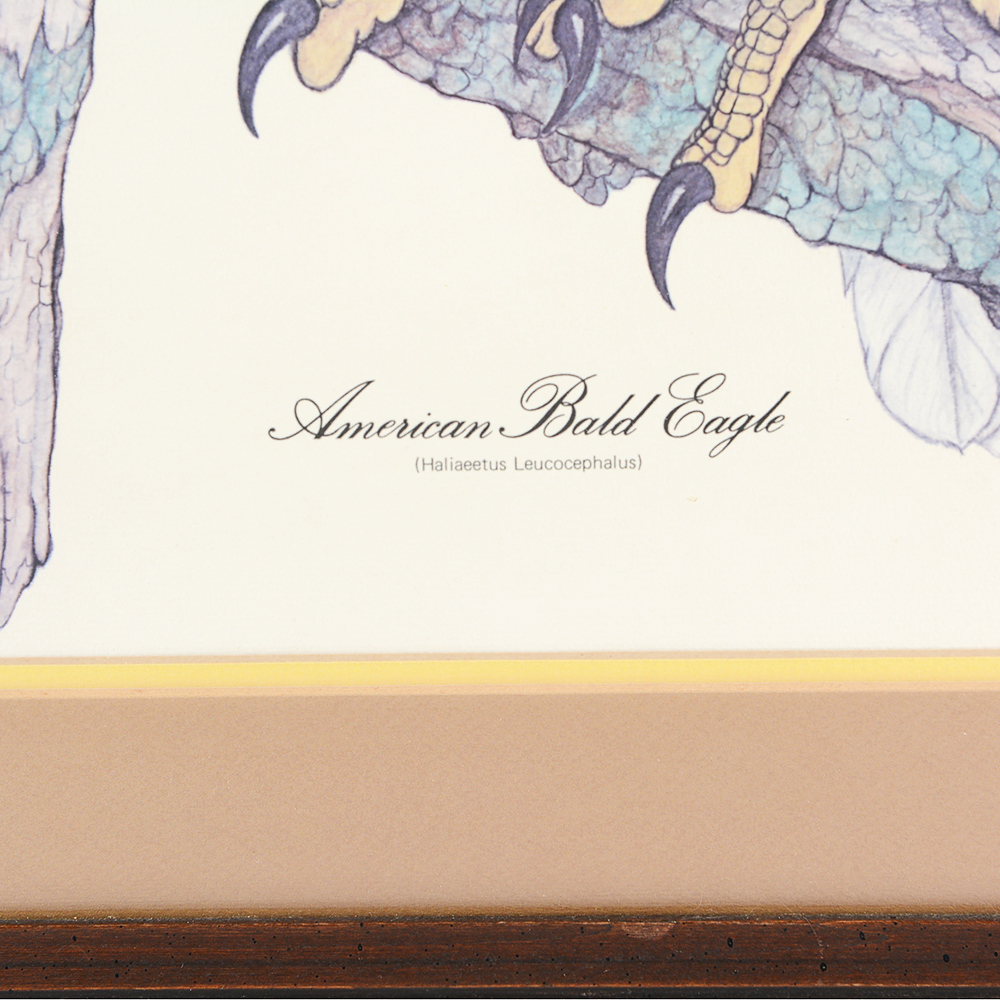 Signed "American Bald Eagle' Offset Lithograph by Larry Felker