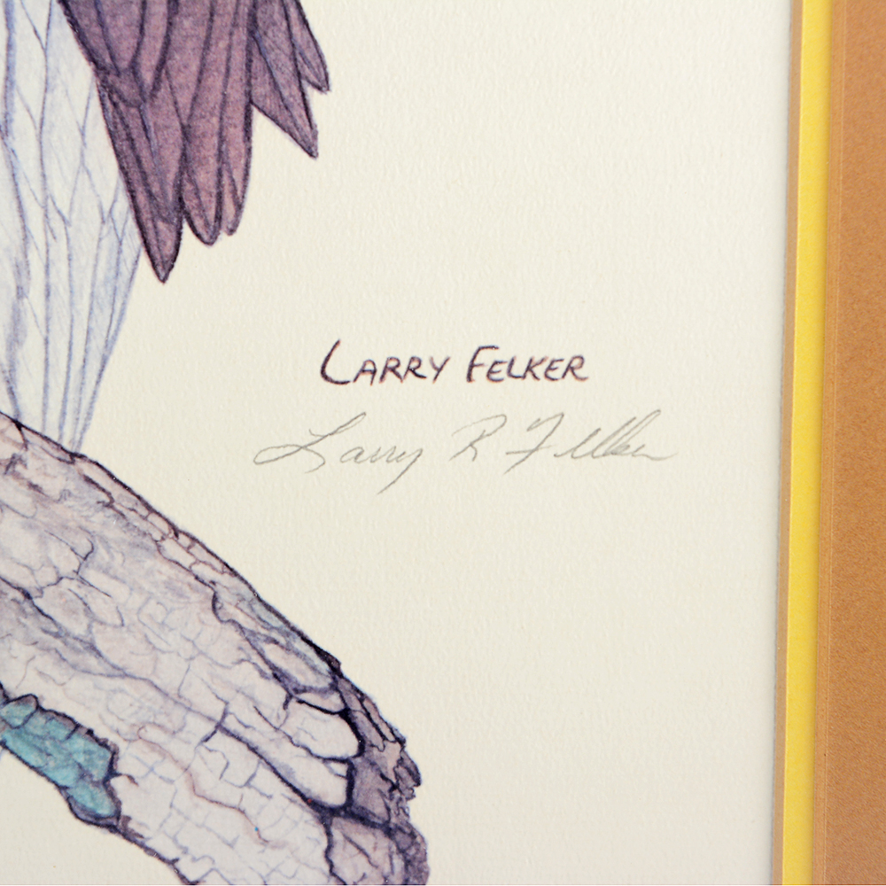 Signed "American Bald Eagle' Offset Lithograph by Larry Felker