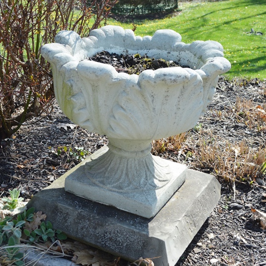 Garden Concrete Pedestal Planter