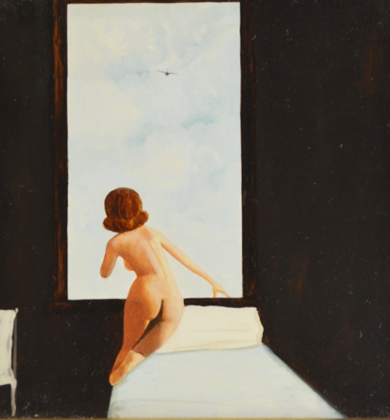Frank Whipple Original Oil Painting Of Nude Woman At Window