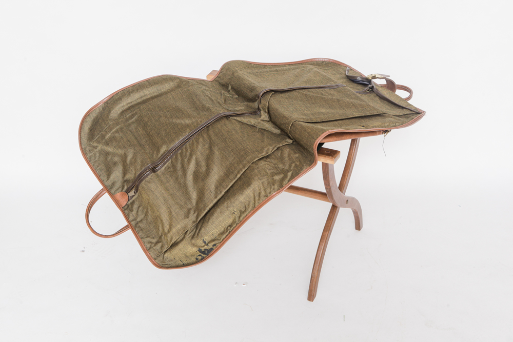 Wood Luggage Rack with Luggage