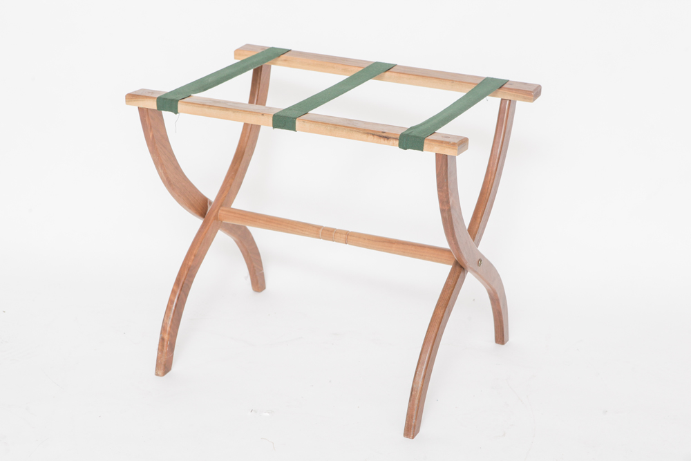 Wood Luggage Rack with Luggage