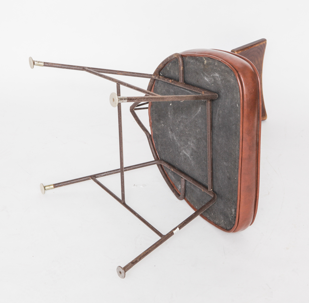 Set of Mid Century Modern Richard McCarthy Wrought Iron and Ash Side Chairs