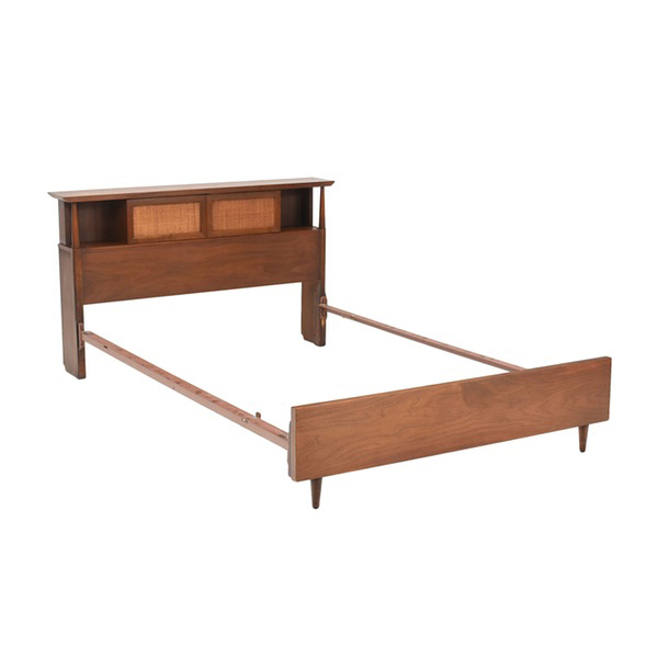 Walnut Full Sized Bed with Storage Compartments