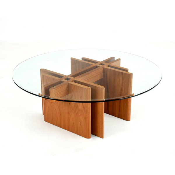 Danish Modern Hestbaek Style Teak Coffee Table with Glass Top