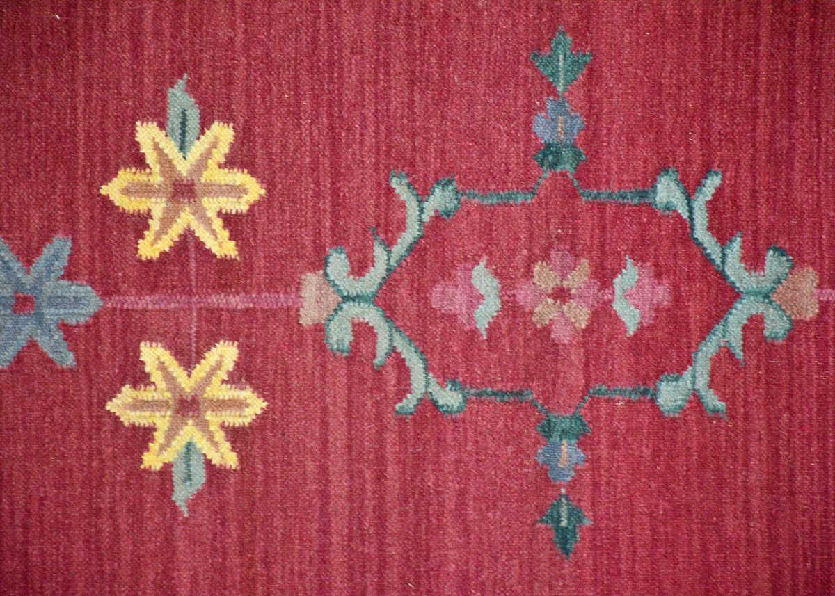 Handmade Dhurrie Indian Rug Runner With Fringe