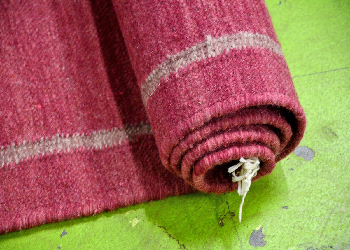 Handmade Dhurrie Indian Rug Runner With Fringe