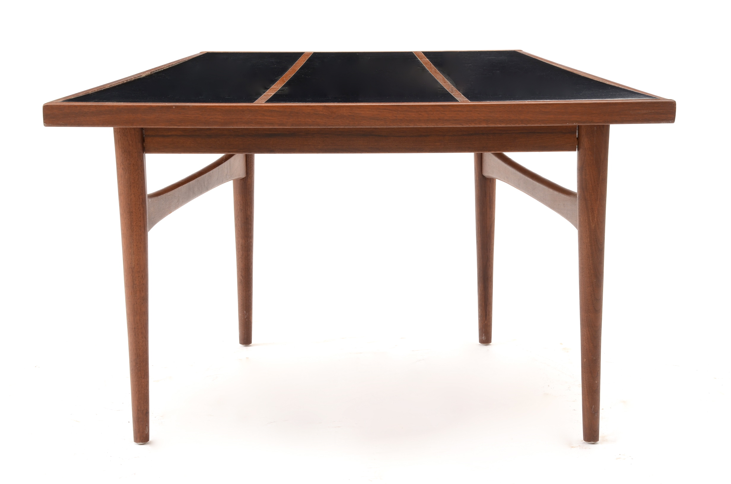 Asymmetric Walnut and Black Laminate Side Table