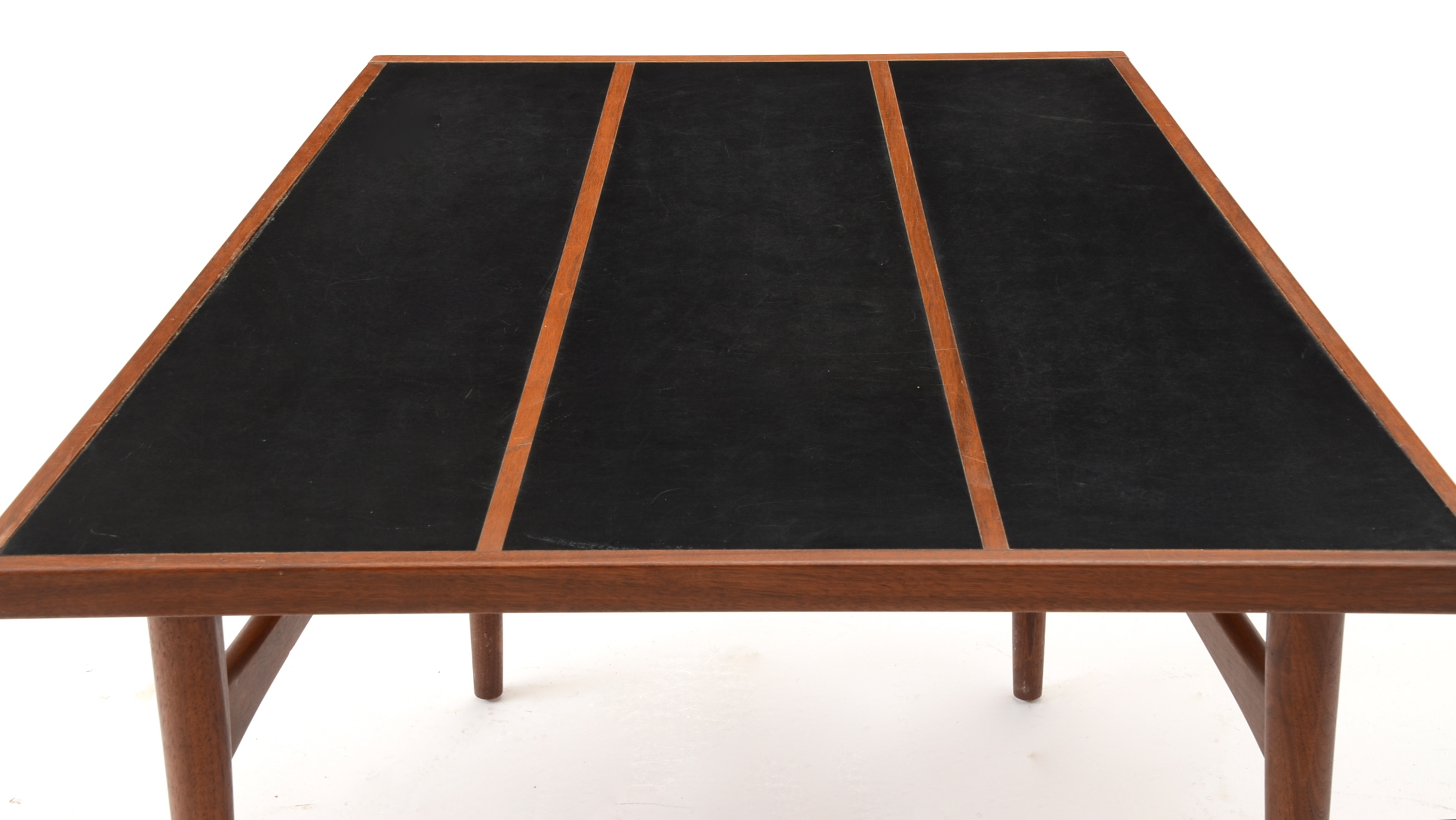 Asymmetric Walnut and Black Laminate Side Table