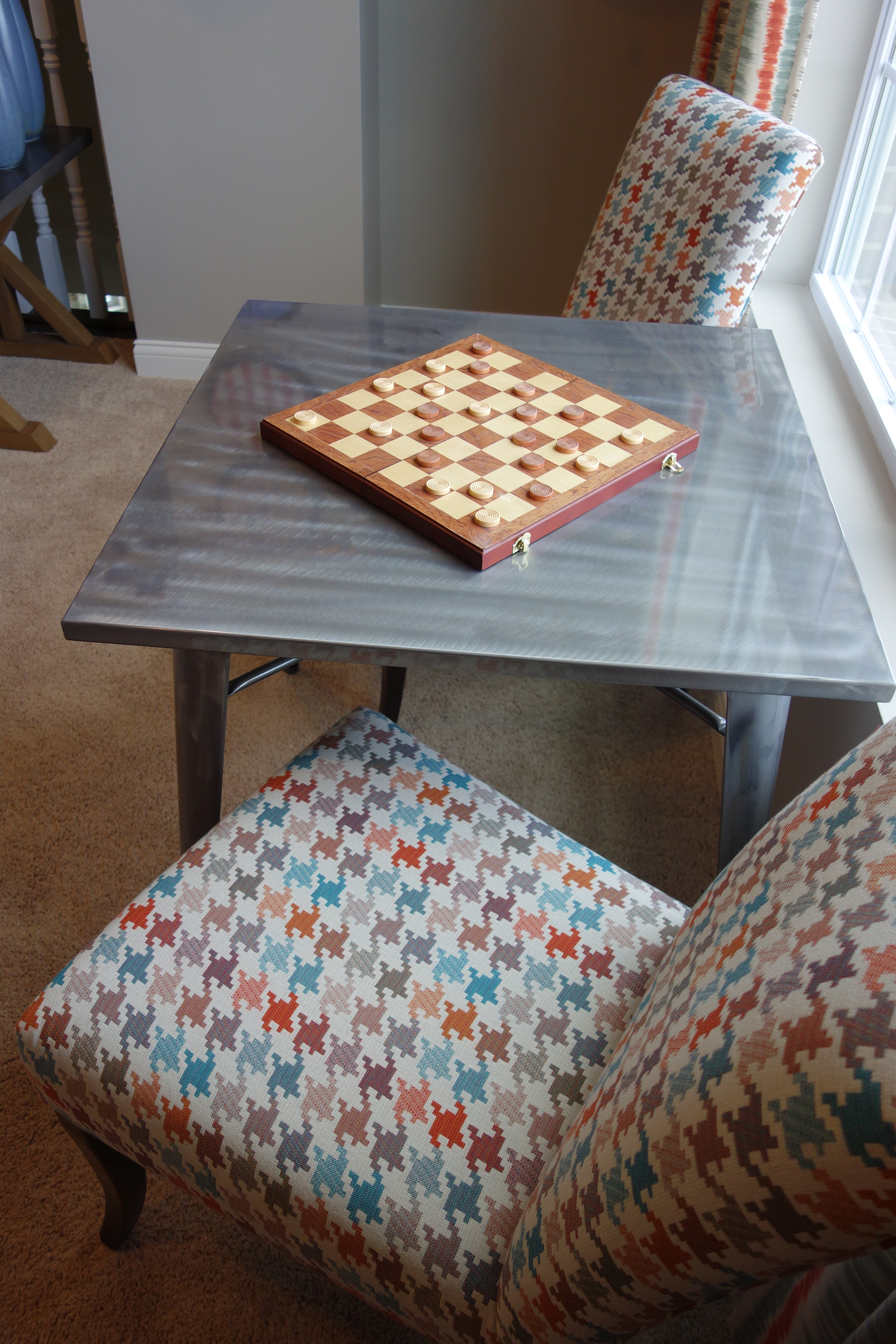 Contemporary Game Table With Two Chairs