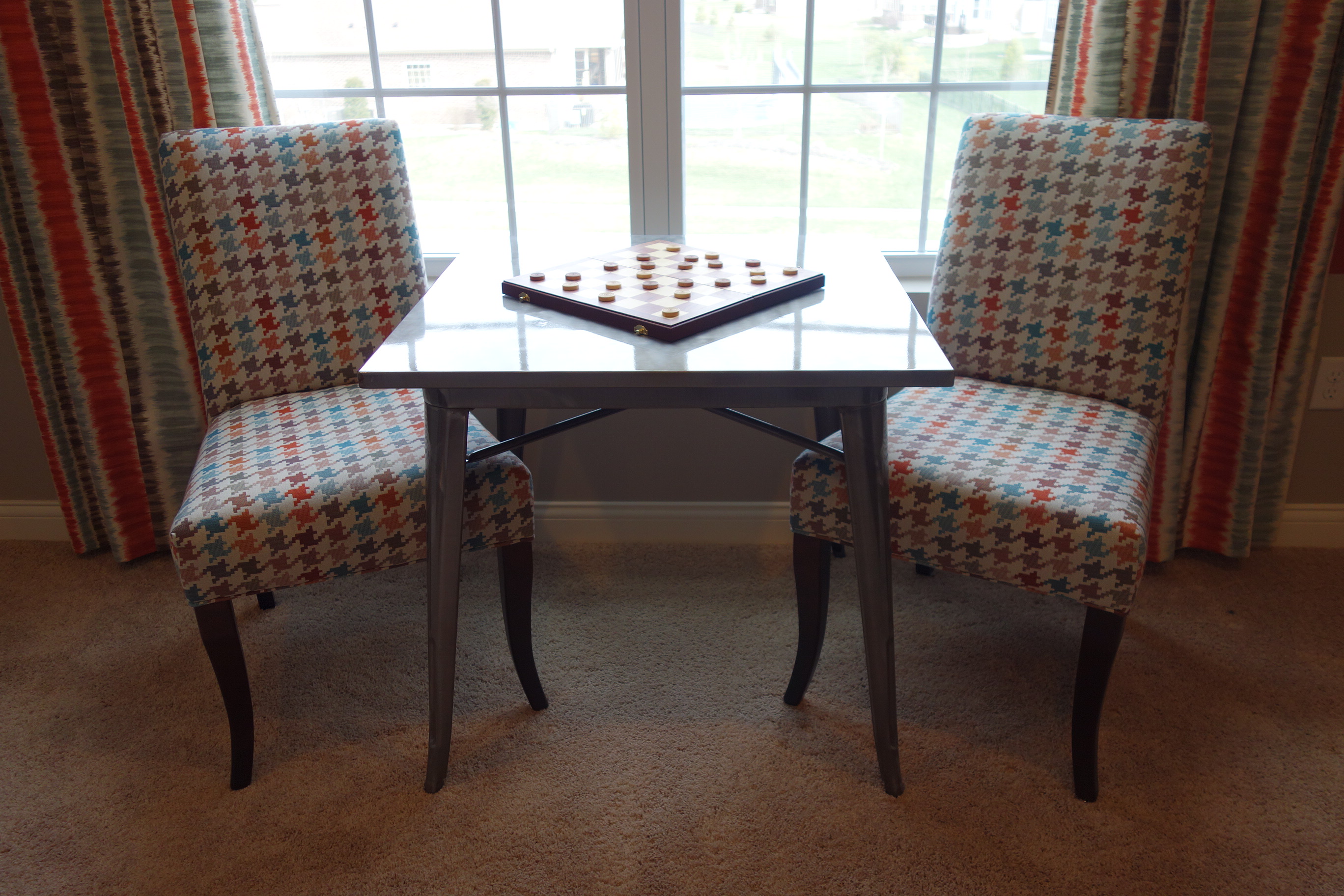 Contemporary Game Table With Two Chairs