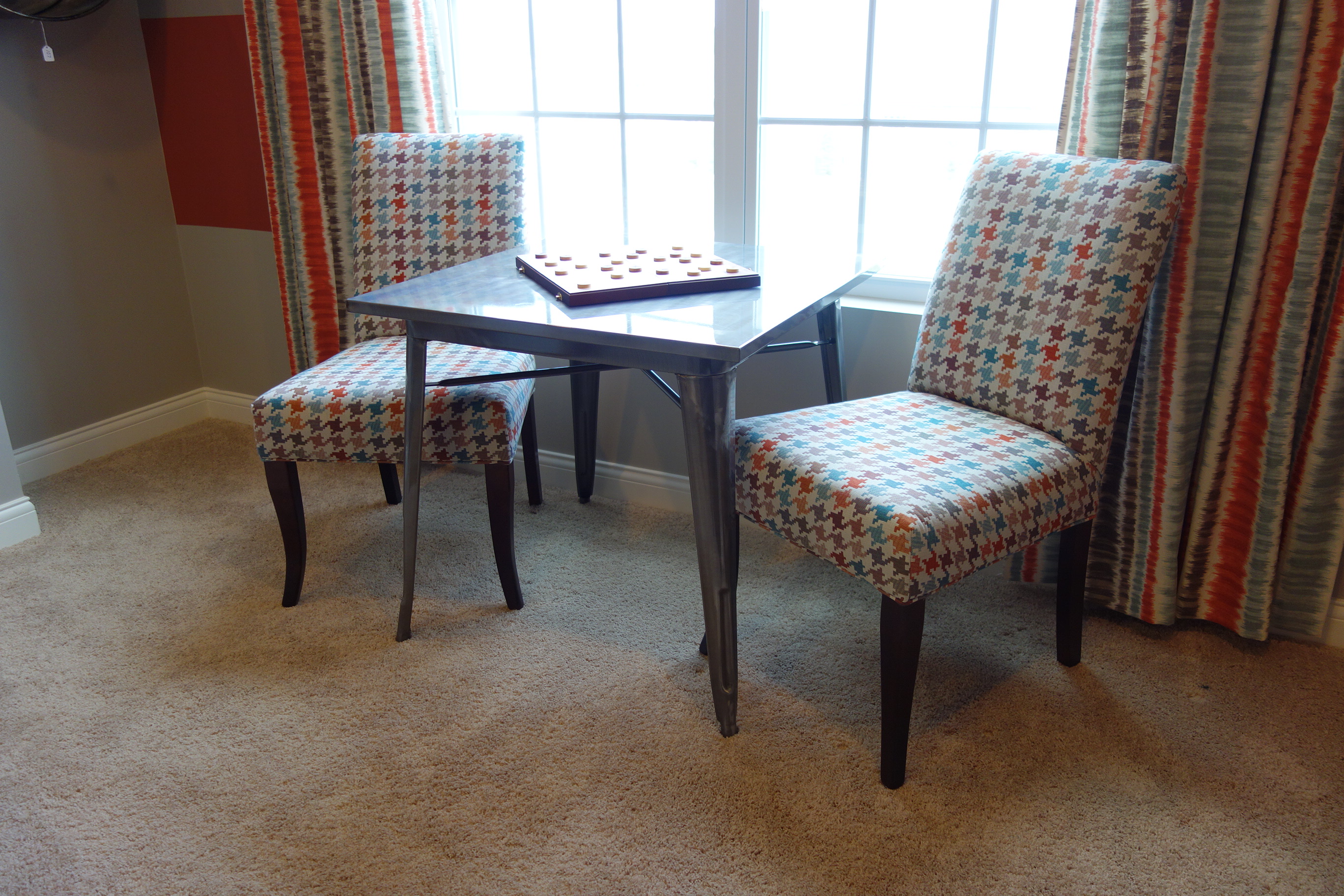 Contemporary Game Table With Two Chairs