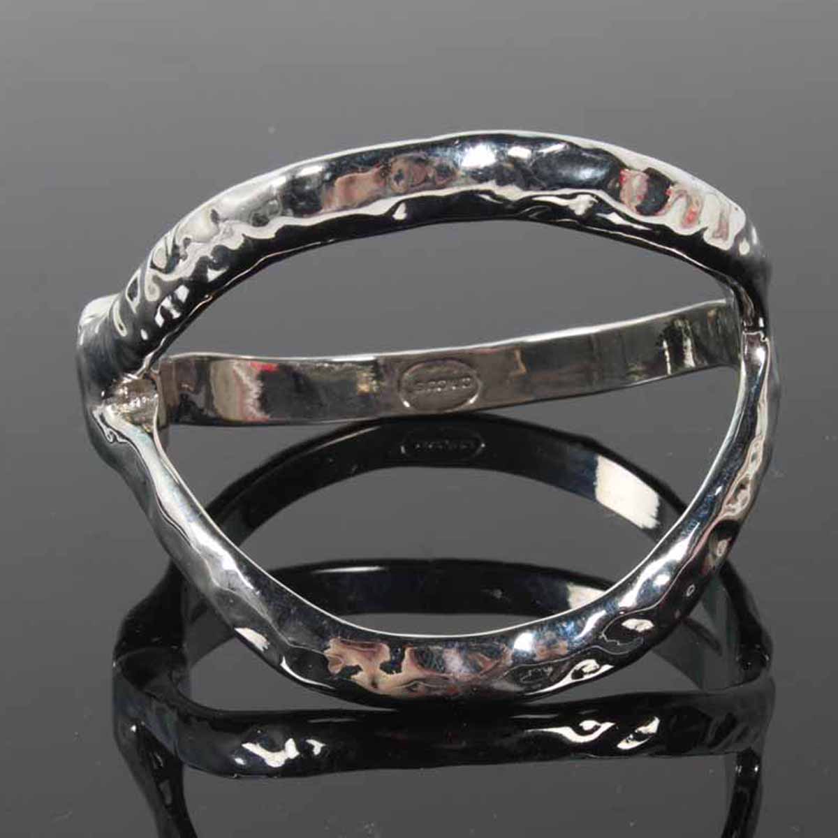 Chico's Silver Tone Hammered Bracelet