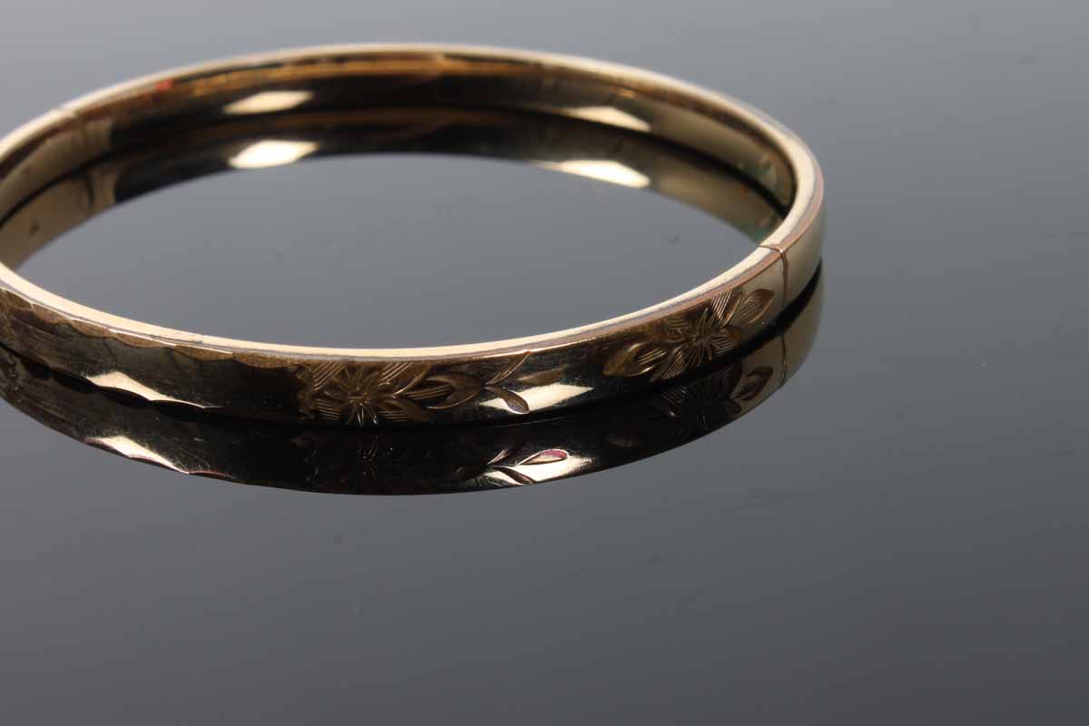 Pair of 12K Gold Filled Slide Hinge Bangle Bracelets