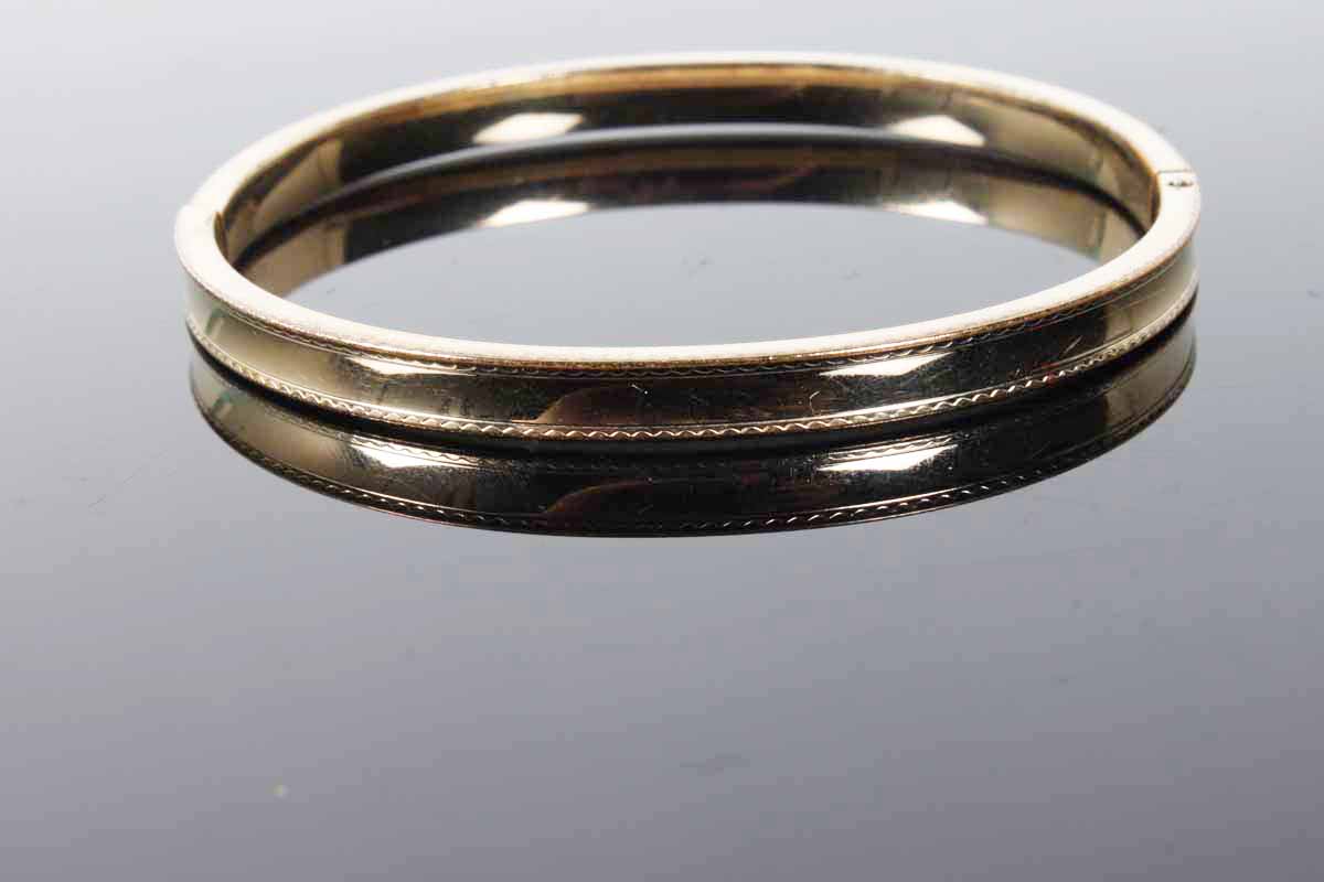 Pair of 12K Gold Filled Slide Hinge Bangle Bracelets