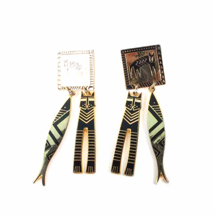 Pair of Laurel Burch Feline Earrings