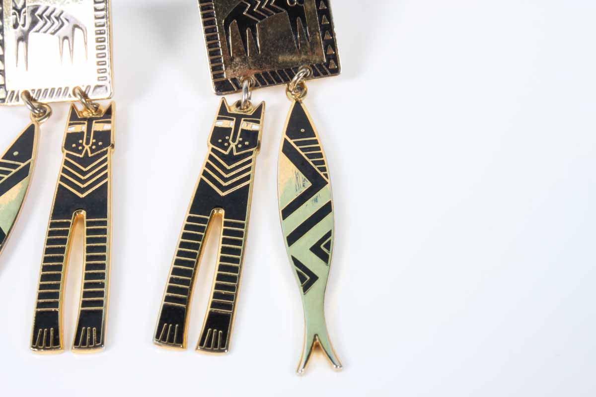 Pair of Laurel Burch Feline Earrings