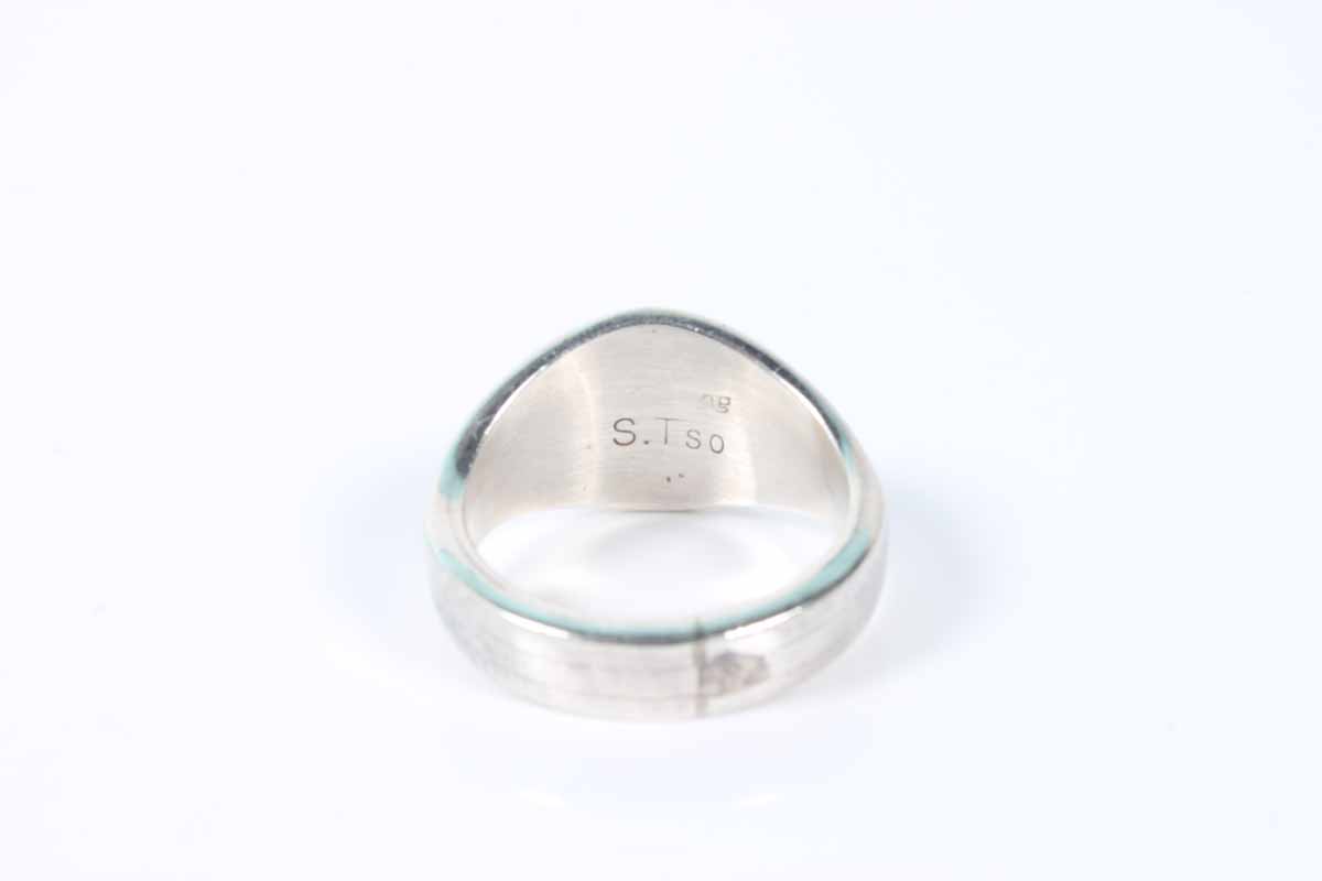 Sterling Silver Turquoise Onyx and Opal Ring