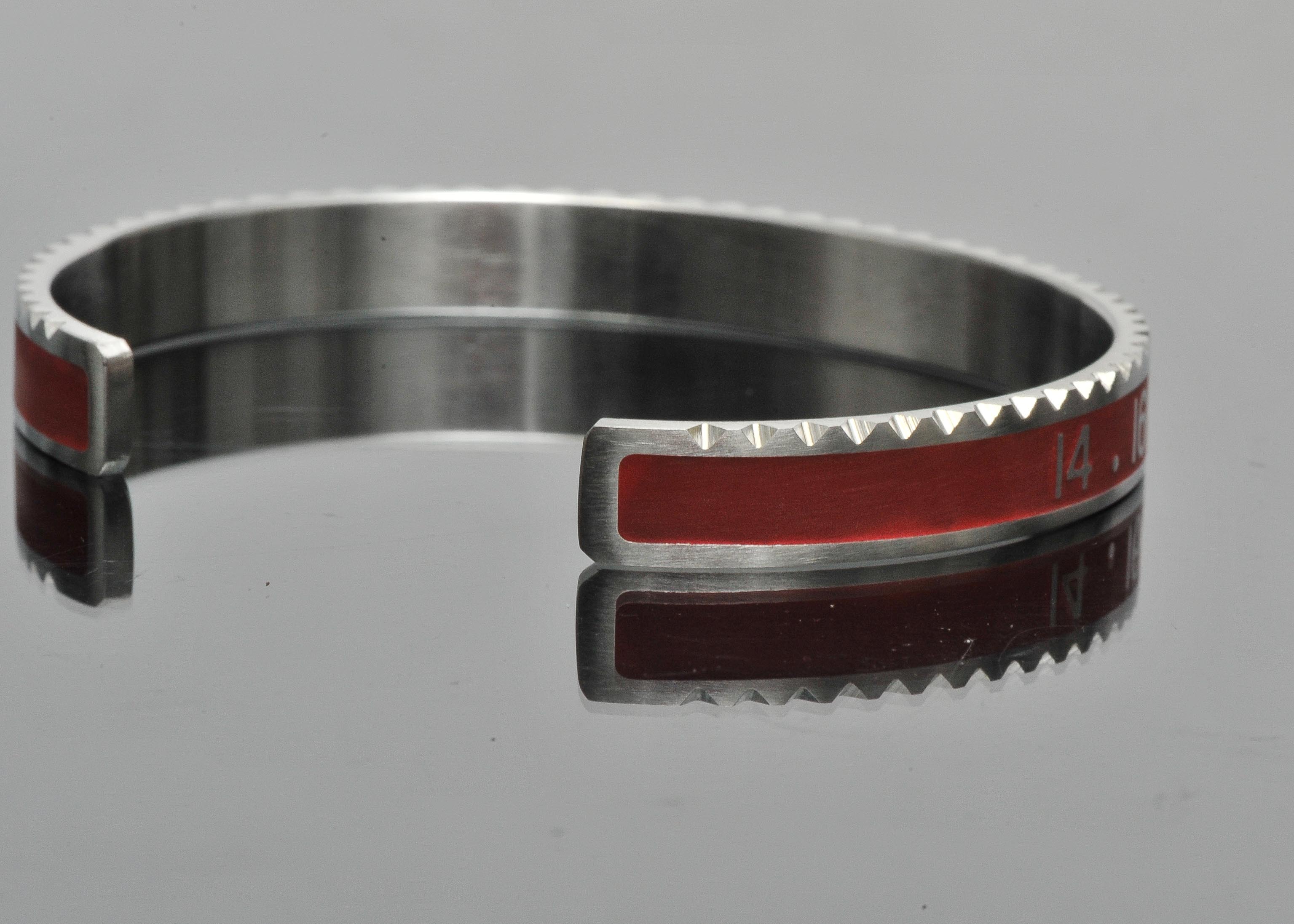 Nickel Cuff Bracelet in Black and Red
