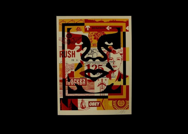 Shepard Fairey "Obey 3 Face Collage" Signed Giclee on Paper Set