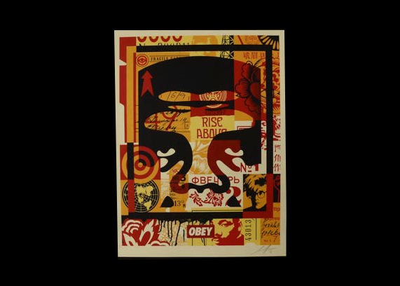 Shepard Fairey "Obey 3 Face Collage" Signed Giclee on Paper Set