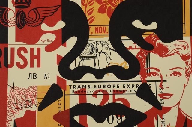 Shepard Fairey "Obey 3 Face Collage" Signed Giclee on Paper Set