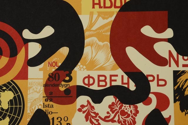 Shepard Fairey "Obey 3 Face Collage" Signed Giclee on Paper Set