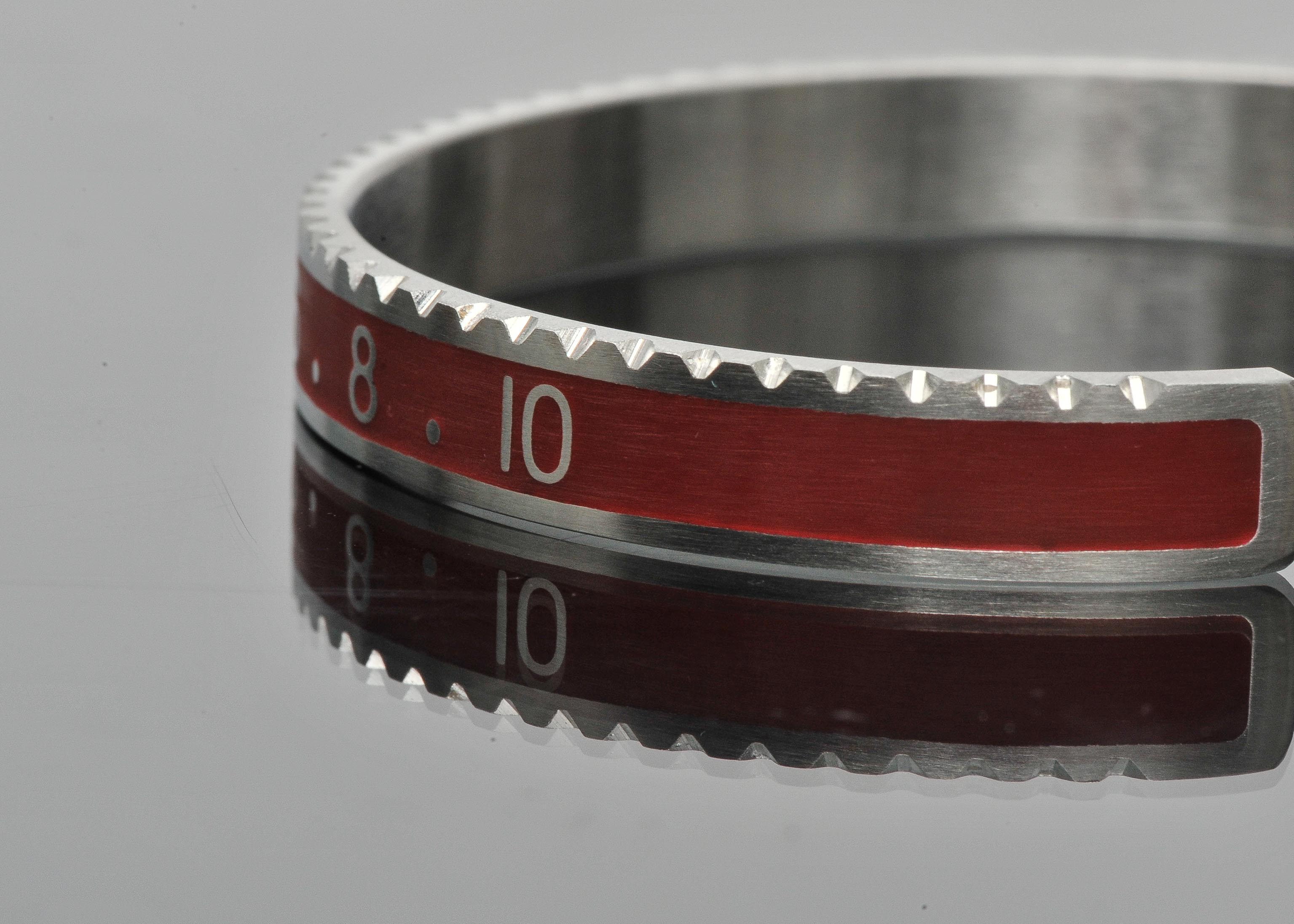 Nickel Cuff Bracelet with Blue and Red Enamel