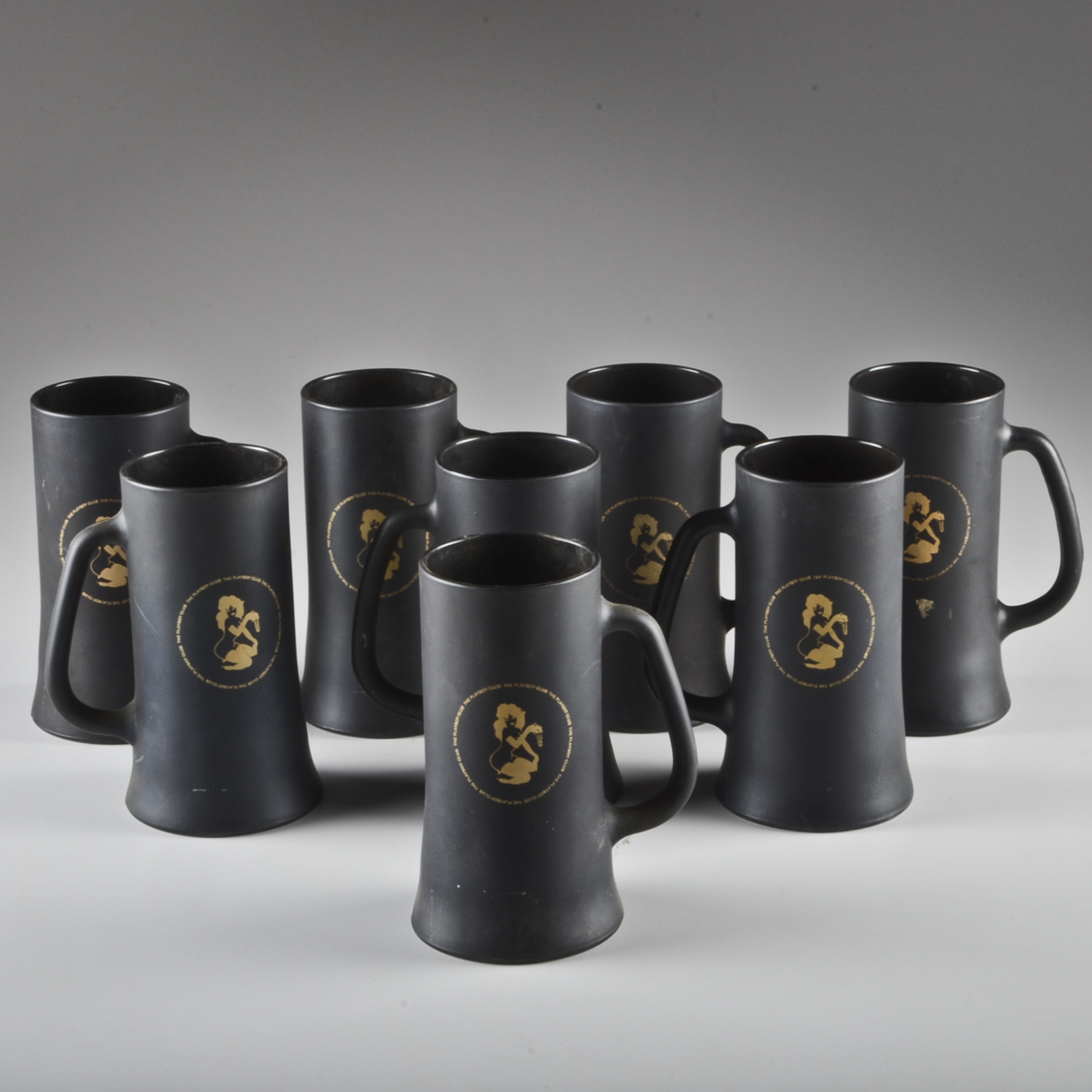 Eight Playboy Club Glass Mugs