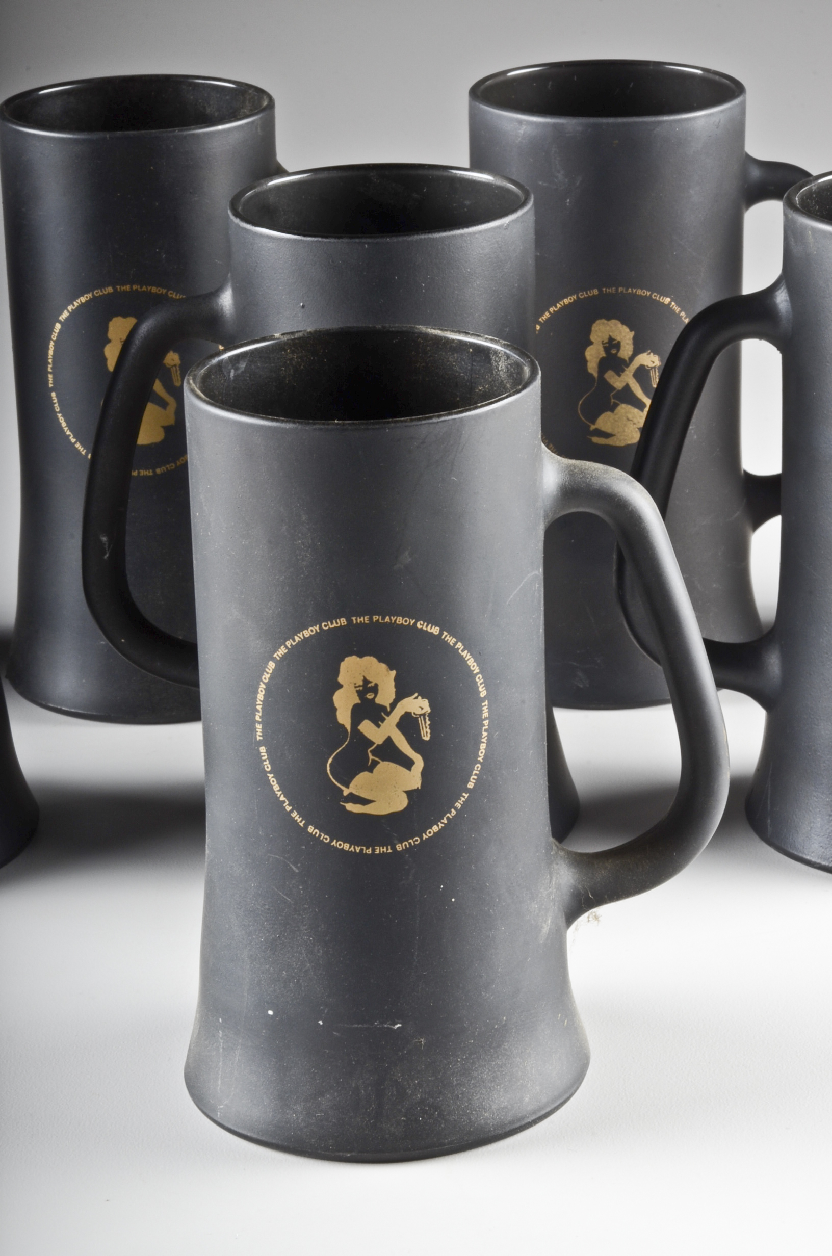 Eight Playboy Club Glass Mugs