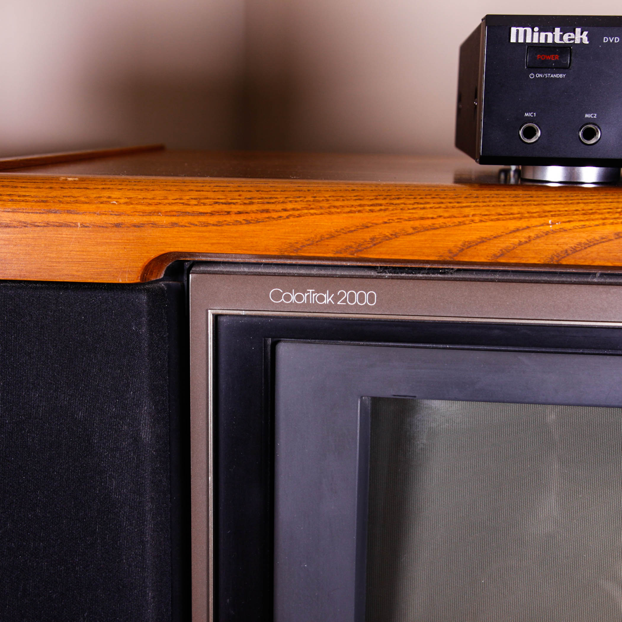 Vintage RCA Wood Tube Television and Accessories