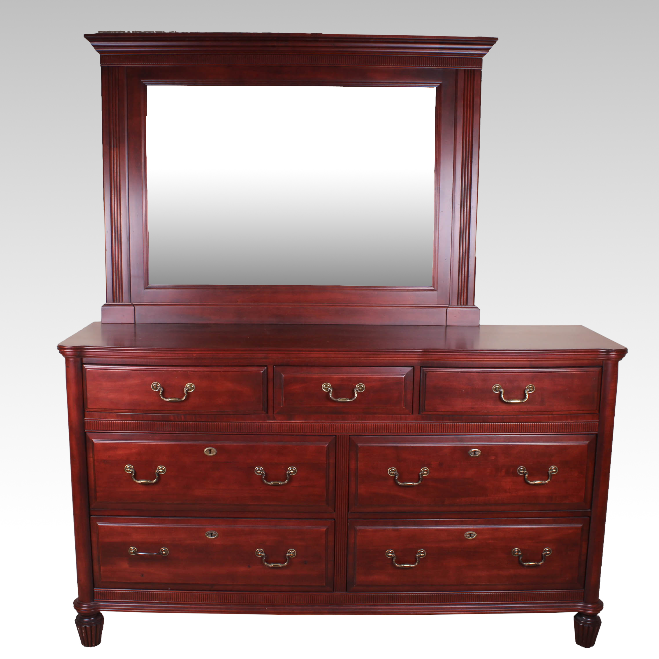 Durham Furniture Cherry Finish Dresser with Mirror