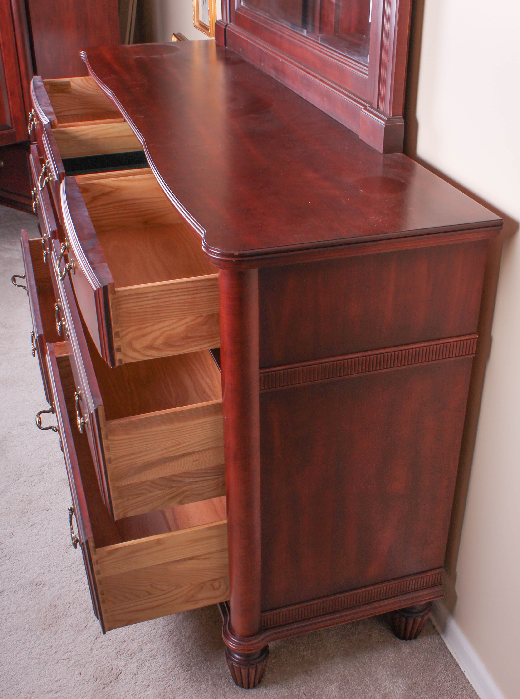 Durham Furniture Cherry Finish Dresser with Mirror