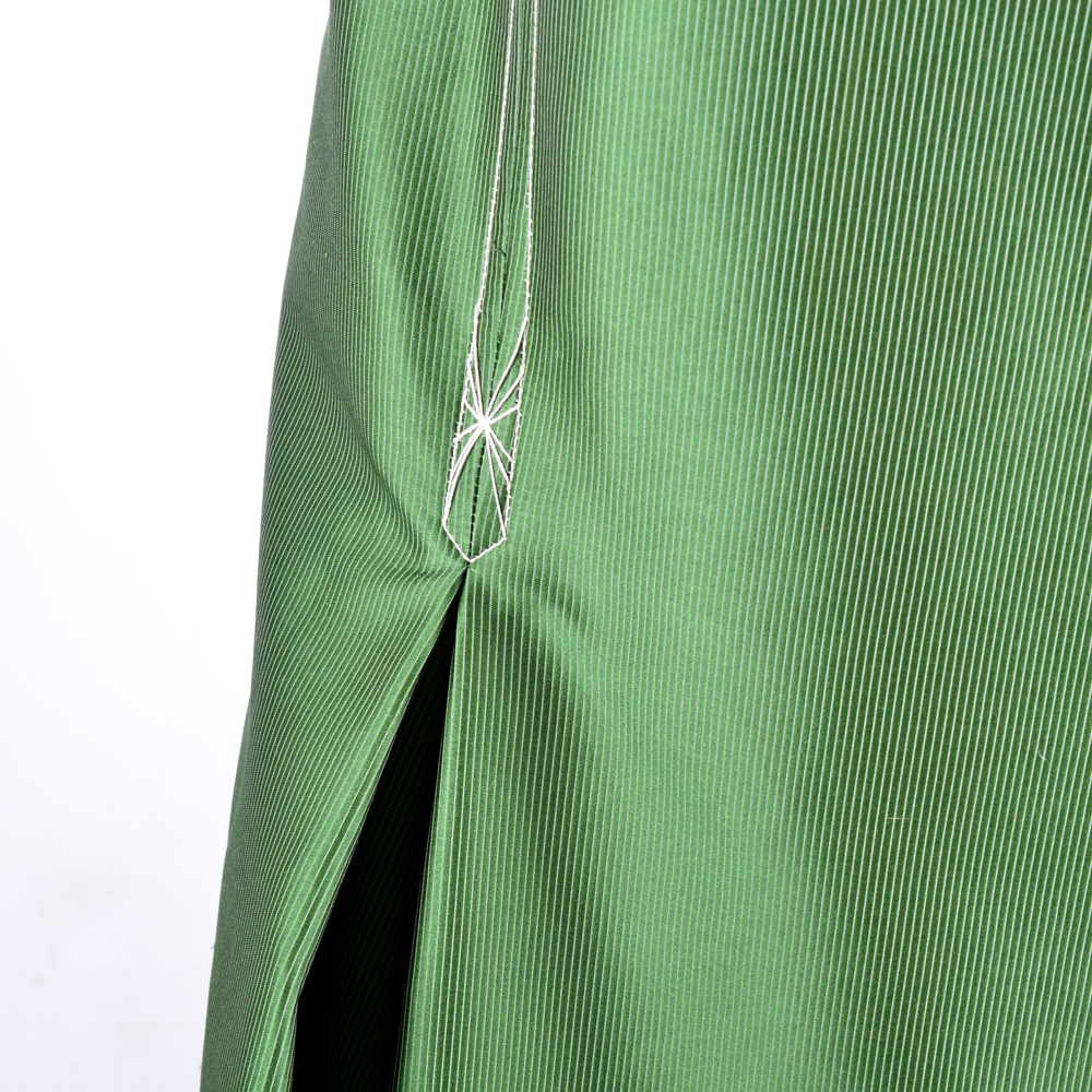 Carolina Herrera Green Pinstripe Full Length Skirt