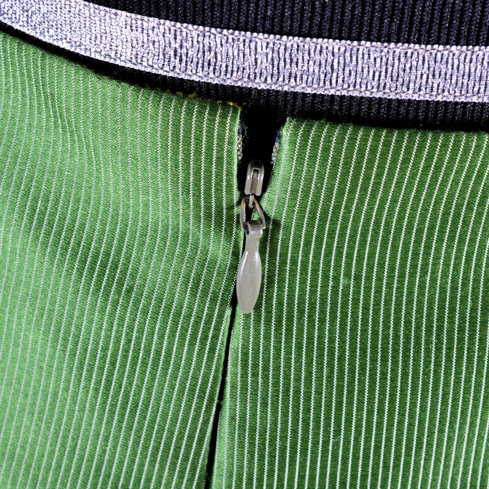 Carolina Herrera Green Pinstripe Full Length Skirt