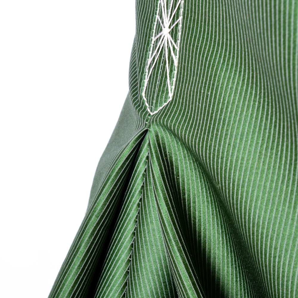 Carolina Herrera Green Pinstripe Full Length Skirt