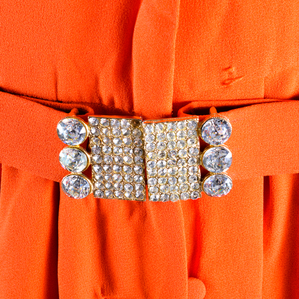 Adele Simpson Orange Button-Front Dress