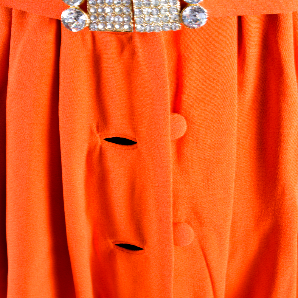Adele Simpson Orange Button-Front Dress