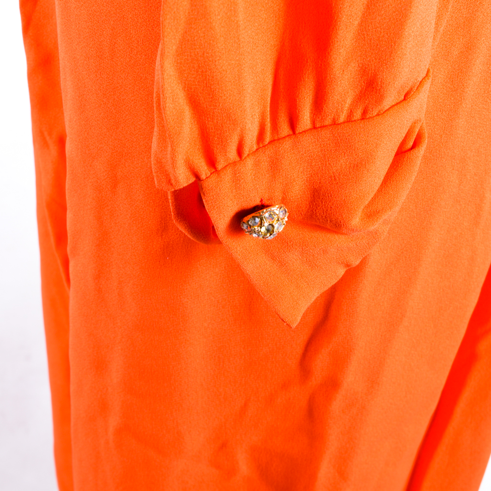 Adele Simpson Orange Button-Front Dress