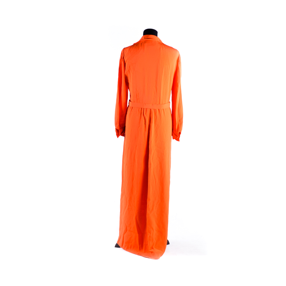 Adele Simpson Orange Button-Front Dress