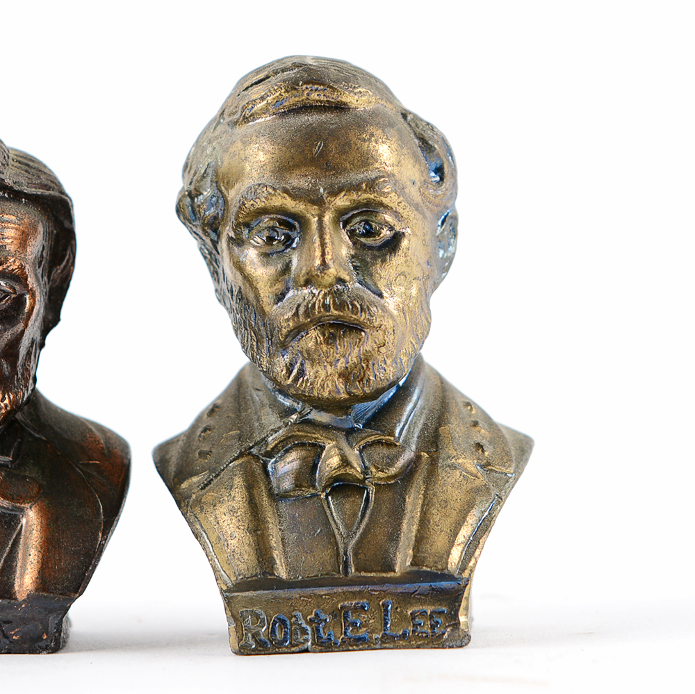 Miniature Bronzed Civil War Figure Busts