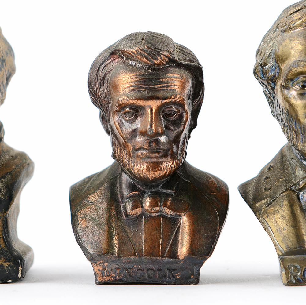 Miniature Bronzed Civil War Figure Busts
