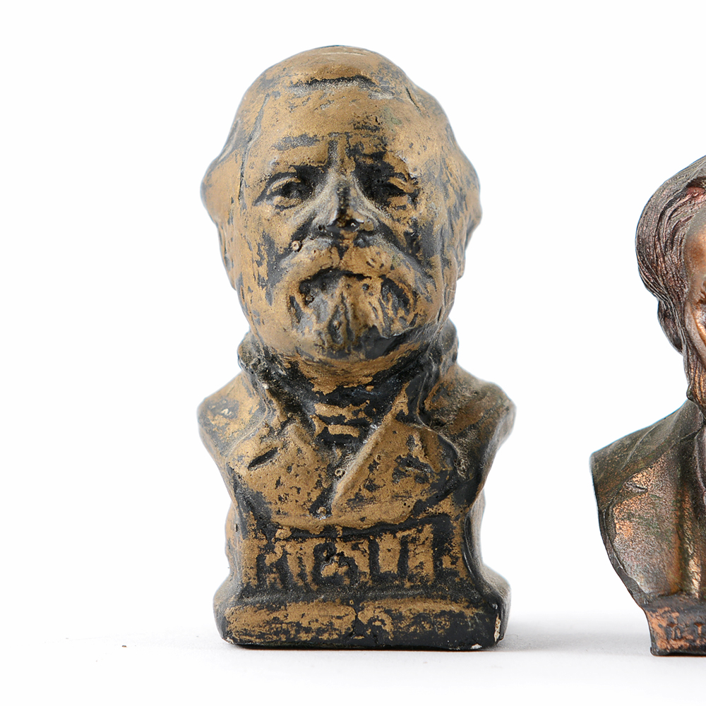 Miniature Bronzed Civil War Figure Busts