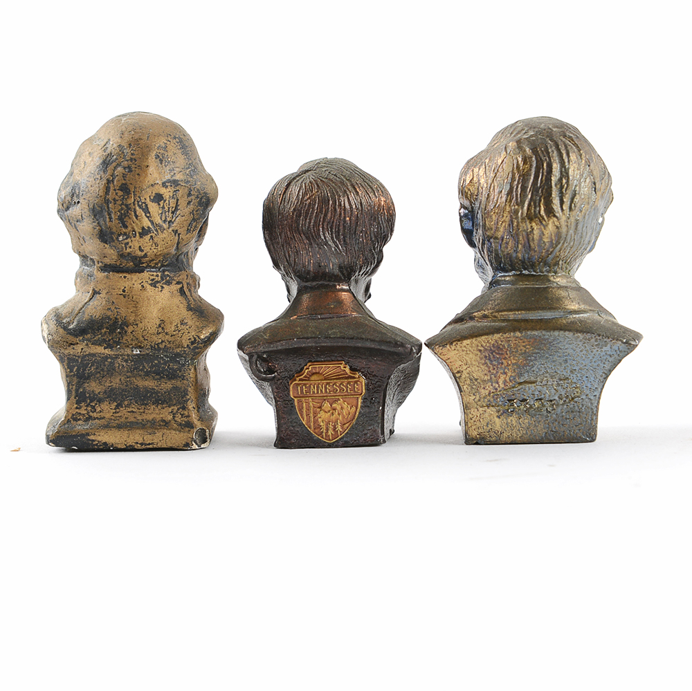 Miniature Bronzed Civil War Figure Busts