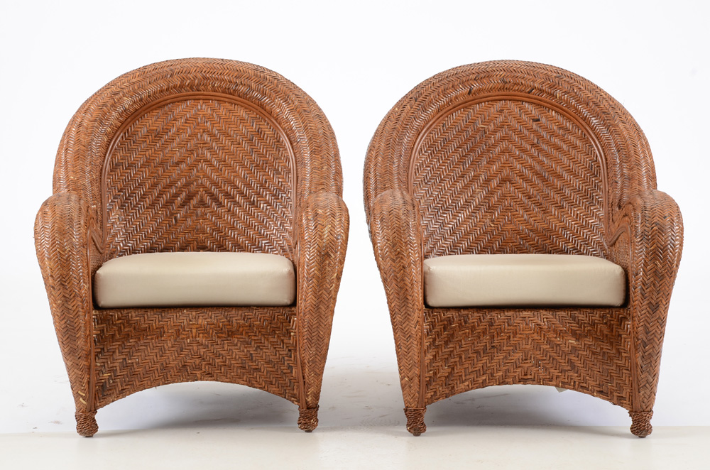Pair of Pottery Barn Wicker Chairs