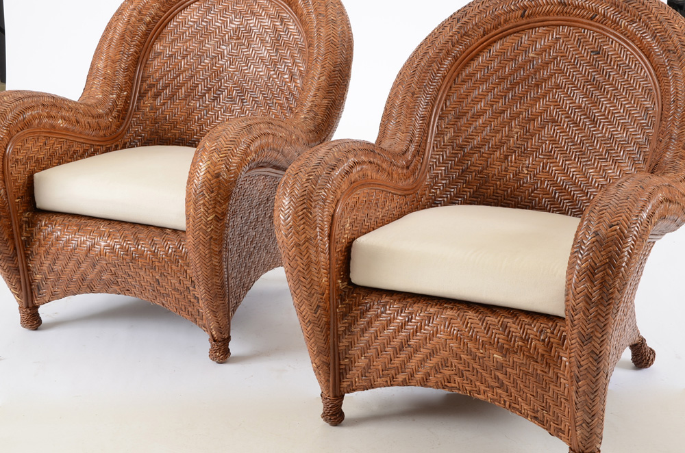Pair of Pottery Barn Wicker Chairs