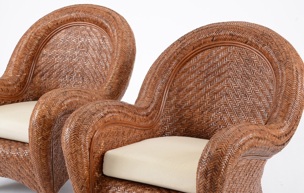 Pair of Pottery Barn Wicker Chairs