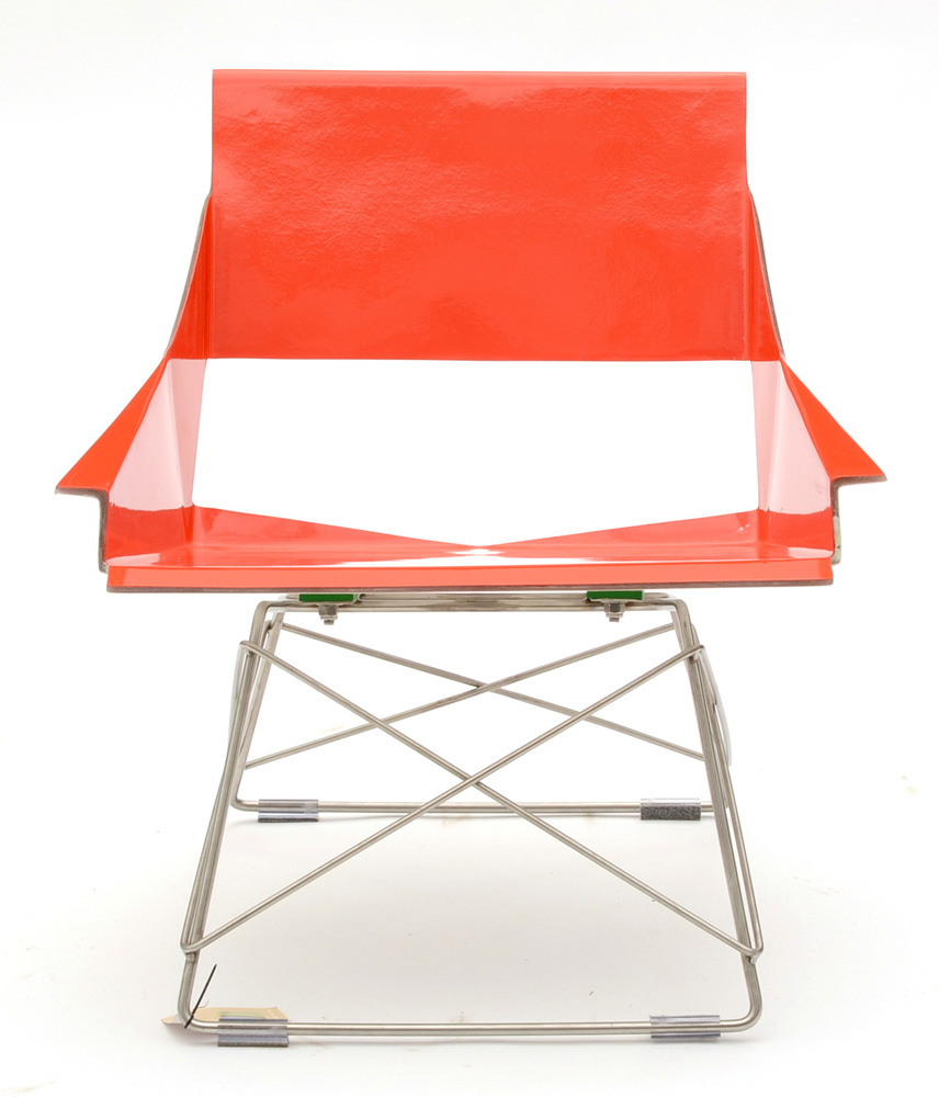 Markamoderna Red Enameled Metal Chair