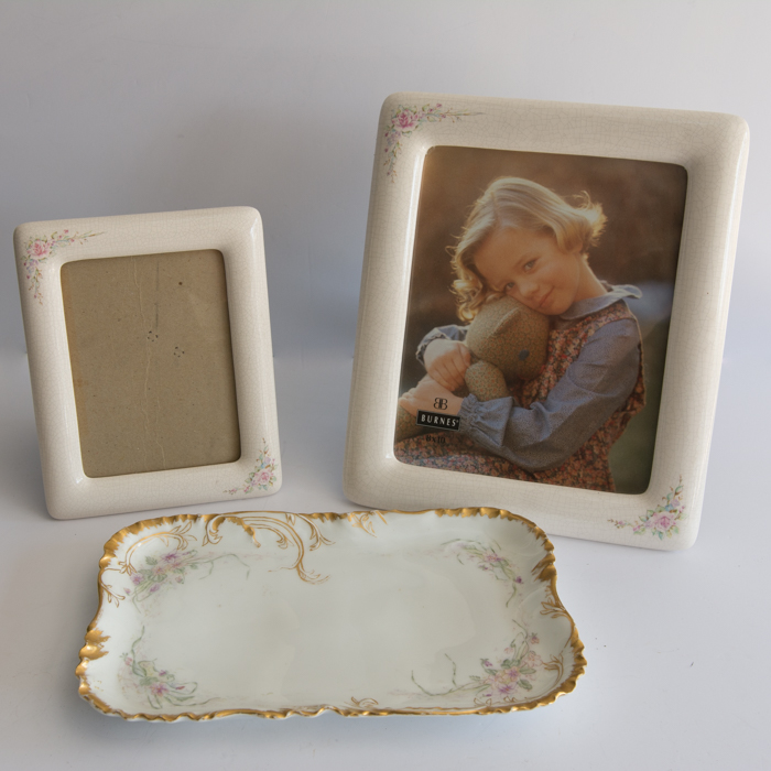 Haviland & Co. Limoges Dresser Tray and Picture Frames